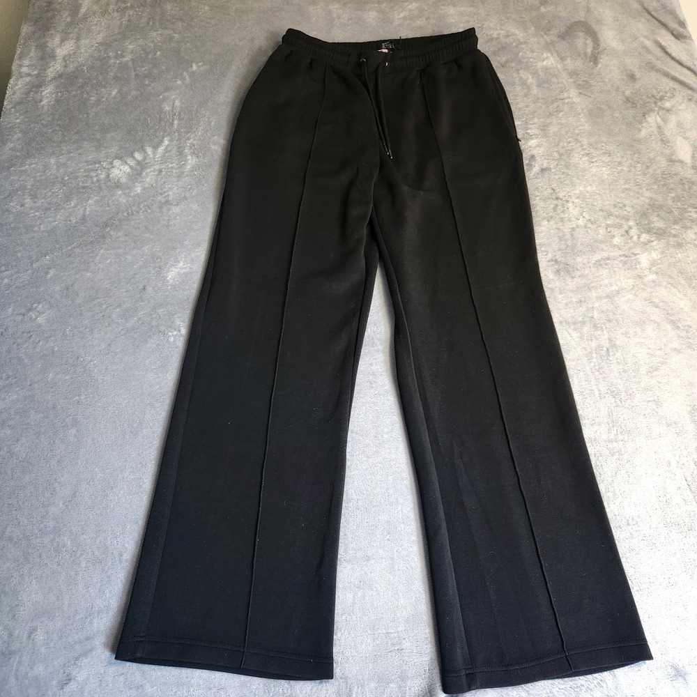 Scotch & Soda Black Wide Leg Track Pants Pintuck Sweatpants Womens Medium M